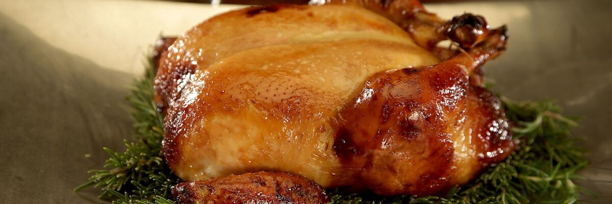 Honey-bourbon roast chicken