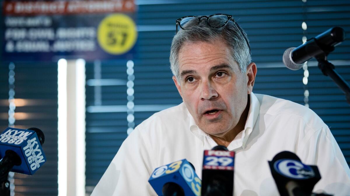 Larry Krasner, a defense lawyer who is running for Philadelphia district attorney. (Matt Rourke / Associated Press)