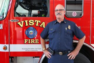 August 28, 2019, Vista, California_USA_| Portrait of retiring Vista Fire Chief Jeff Hahn at Vista Fire Station No. 1. |_Photo Credit: Photo by Charlie Neuman