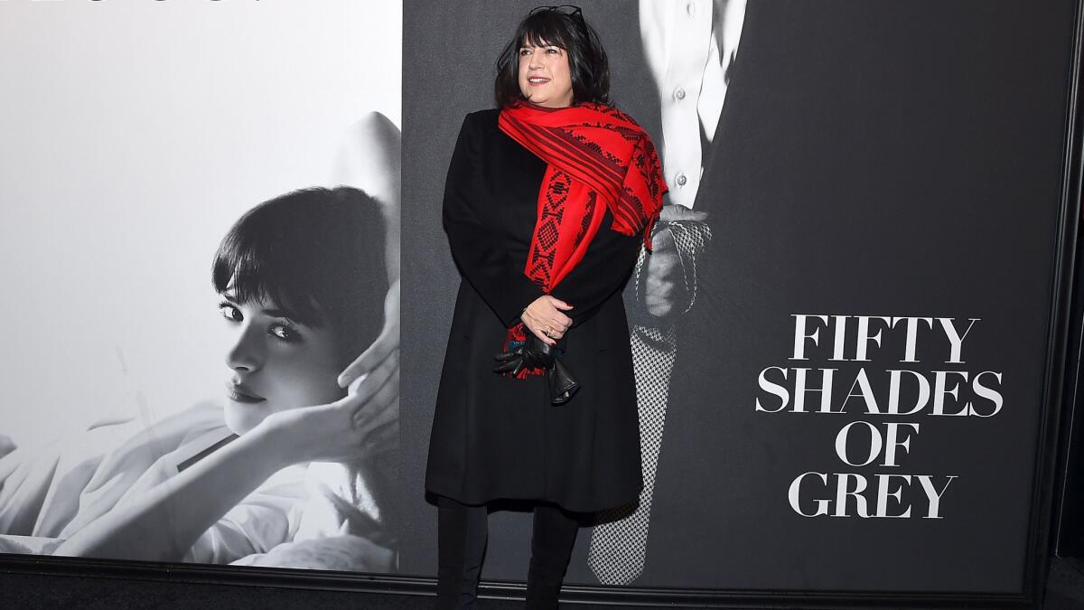 Author E.L. James attends at a fan screening of "Fifty Shades of Grey" in New York.
