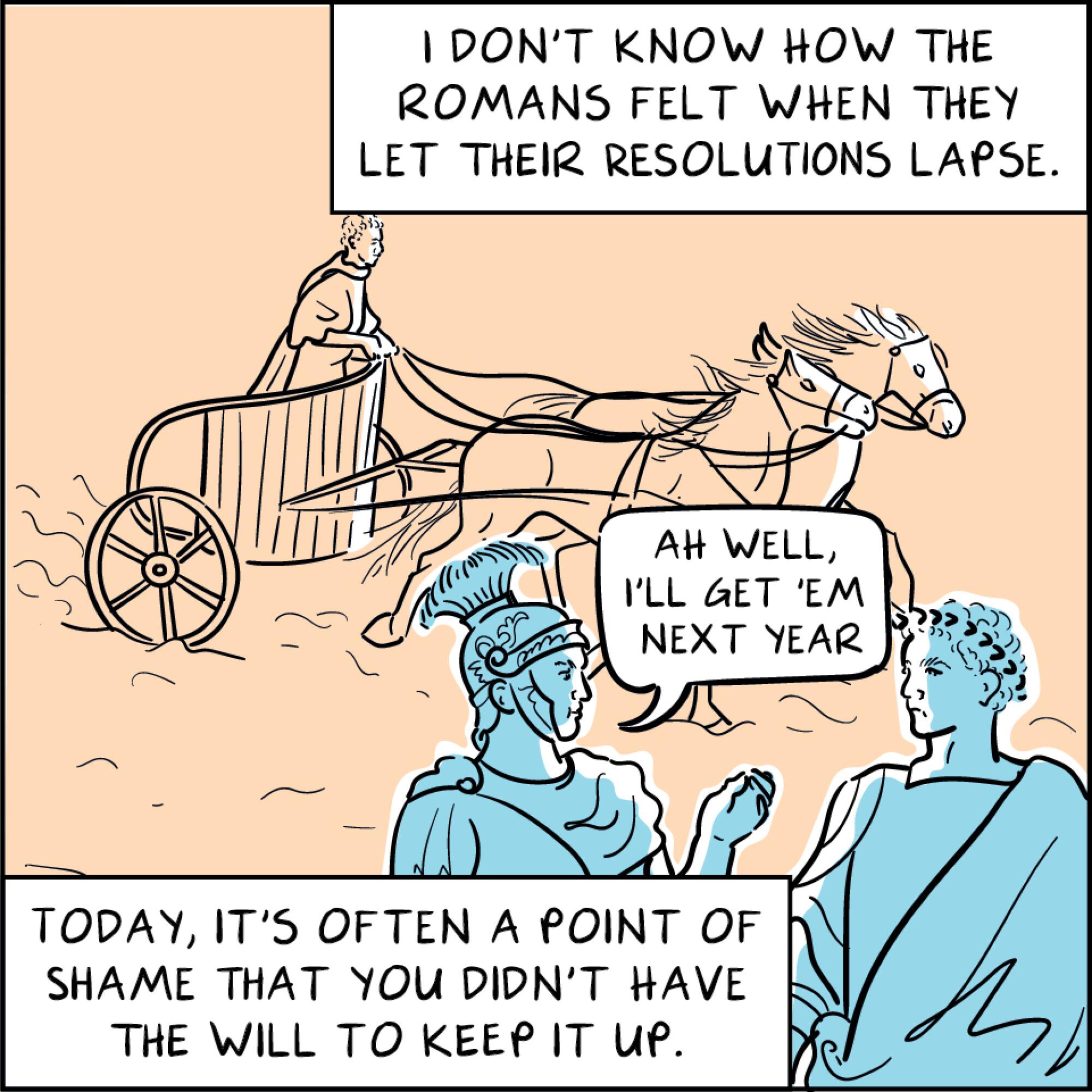 I don't know how romans felt when they let their resolutions lapse, today it's often a point of shame