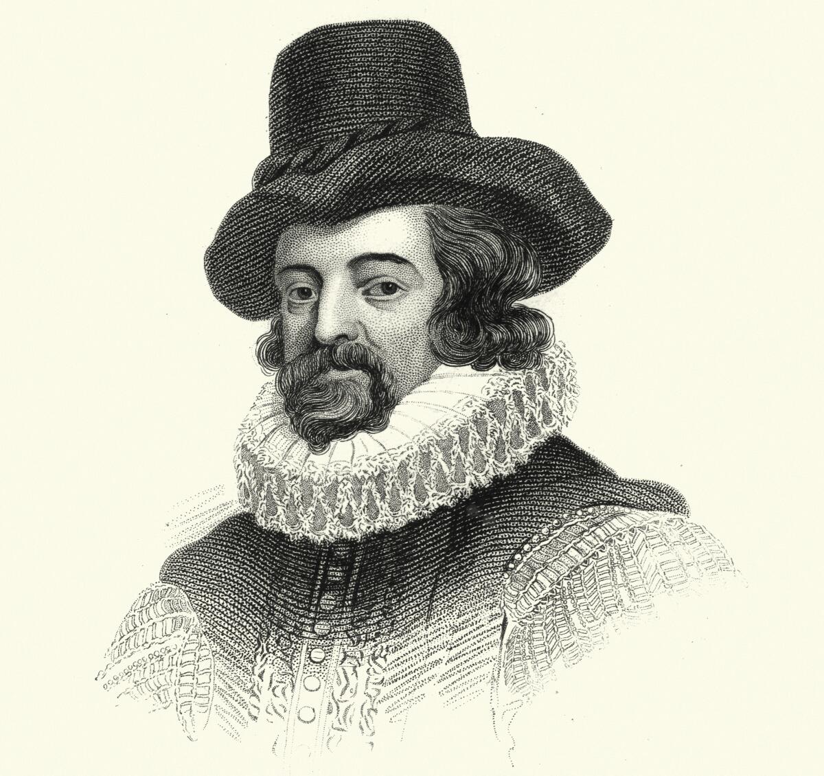 Vintage engraving of Francis Bacon 1561 to 1626 .