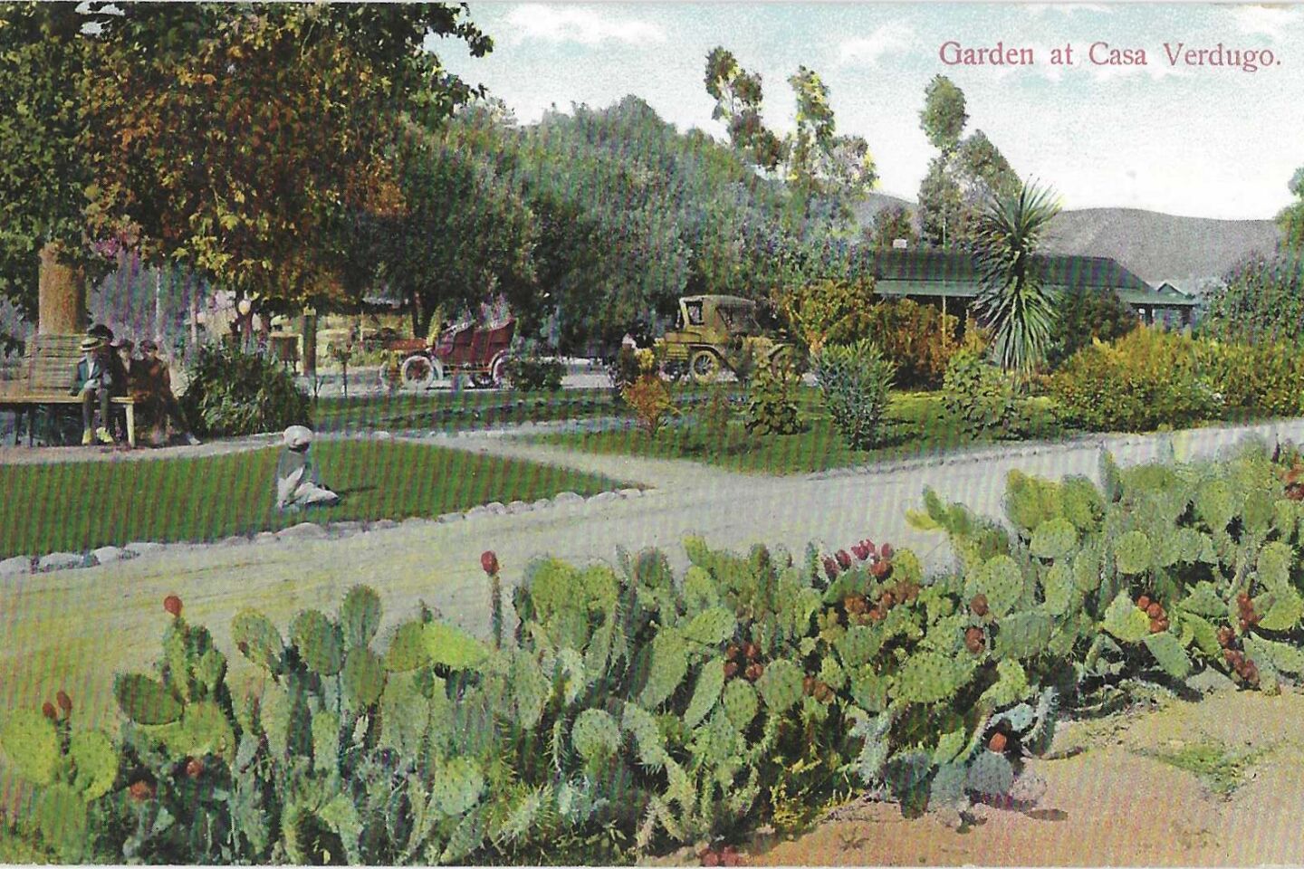 A postcard of Casa Verdugo's garden
