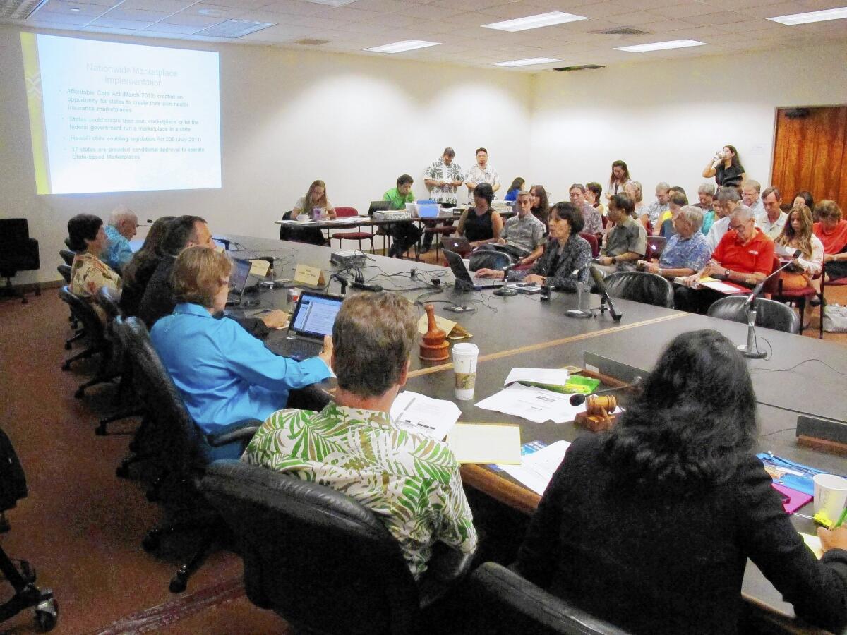 Coral Andrews, then-executive director of Hawaii Health Connector, testifies before state lawmakers in October at a hearing on problems with getting the state’s healthcare marketplace running. She resigned in December.