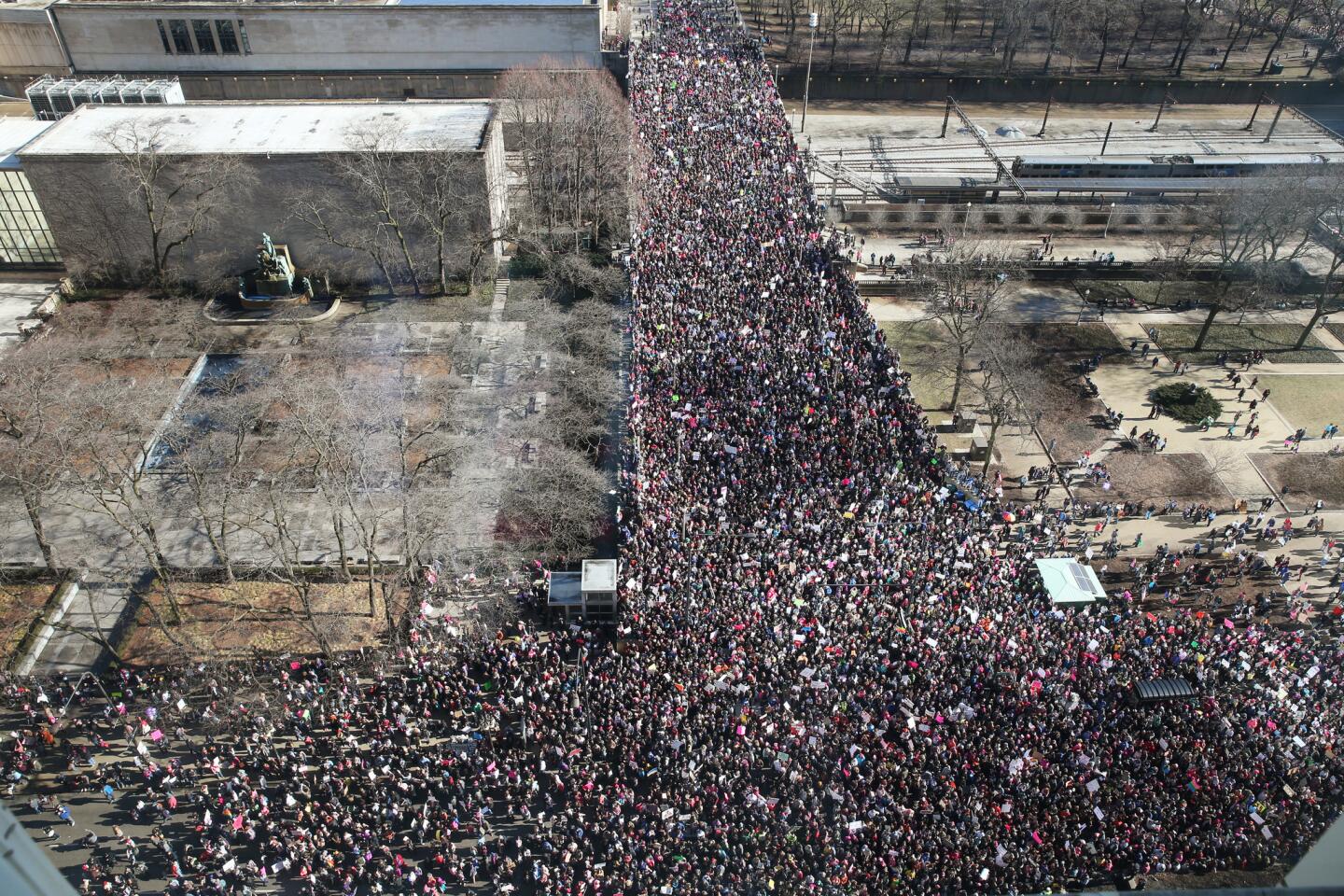 Crowds gather for the Women's March in Chicago on Jan. 21, 2017.