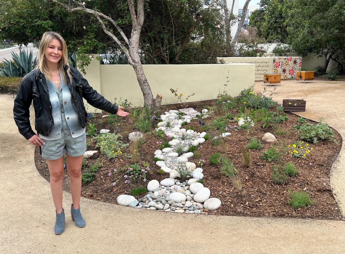 Laura Ford planted a butterfly garden at the Estancia La Jolla Hotel & Spa with her husband, Michael.