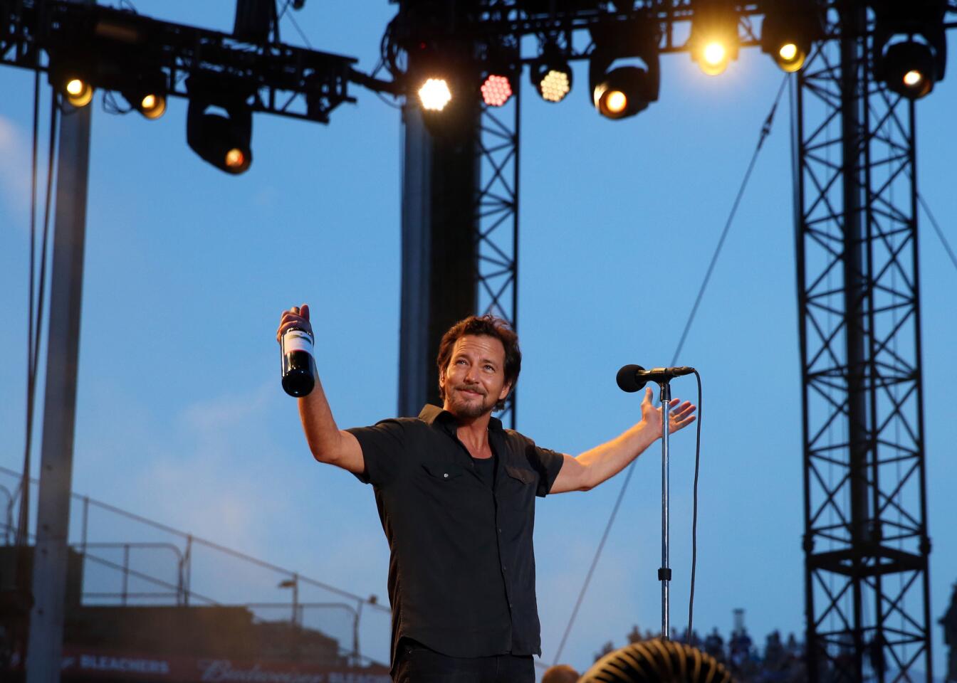 Eddie Vedder and Pearl Jam perform on Friday at Wrigley Field.