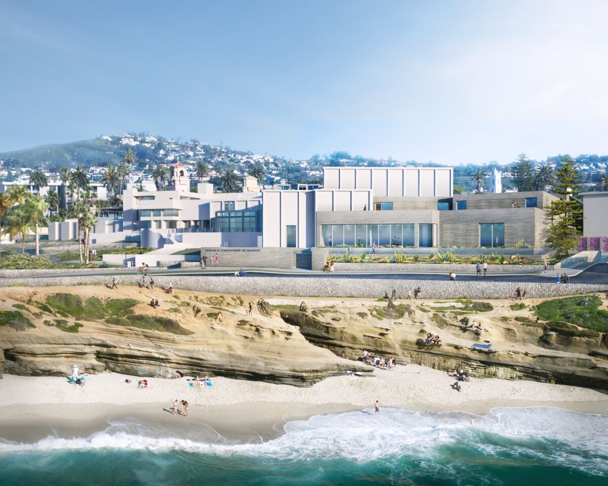 A rendering of the new Museum of Contemporary Art San Diego's renovation in La Jolla.