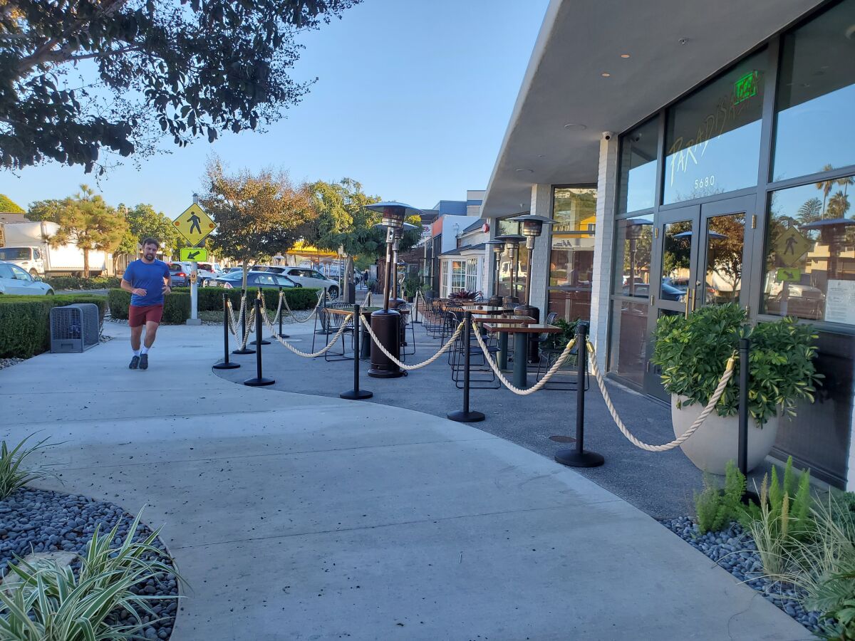 Management at Paradisaea restaurant at 5680 La Jolla Blvd. is looking to expand its sidewalk dining.