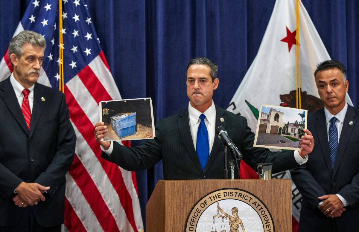 O.C. Dist. Atty. Todd Spitzer during a news conference.