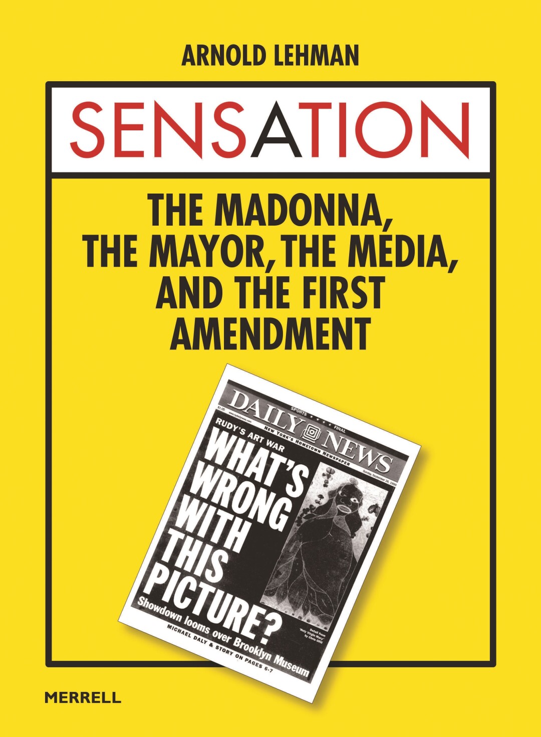 A yellow book cover with a photo of a newspaper on it