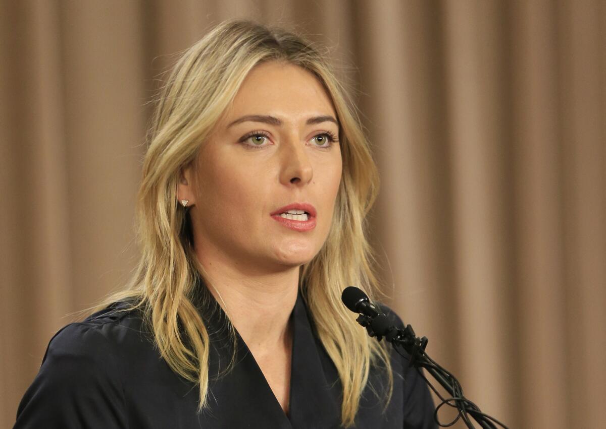 Maria Sharapova speaks about her failed drug test during a March 7 news conference in Los Angeles.