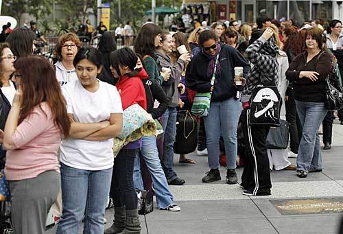 Fans line up to camp out at Nokia Plaza at L.A. Live in downtown Los Angeles days before the Thursday premiere of the "The Twilight Saga: Eclipse."