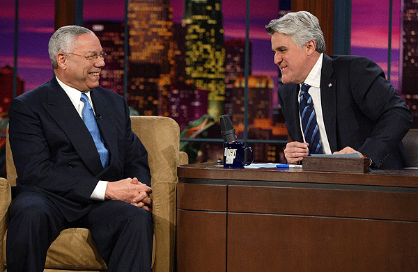 General Colin Powell visits "The Tonight Show with Jay Leno"