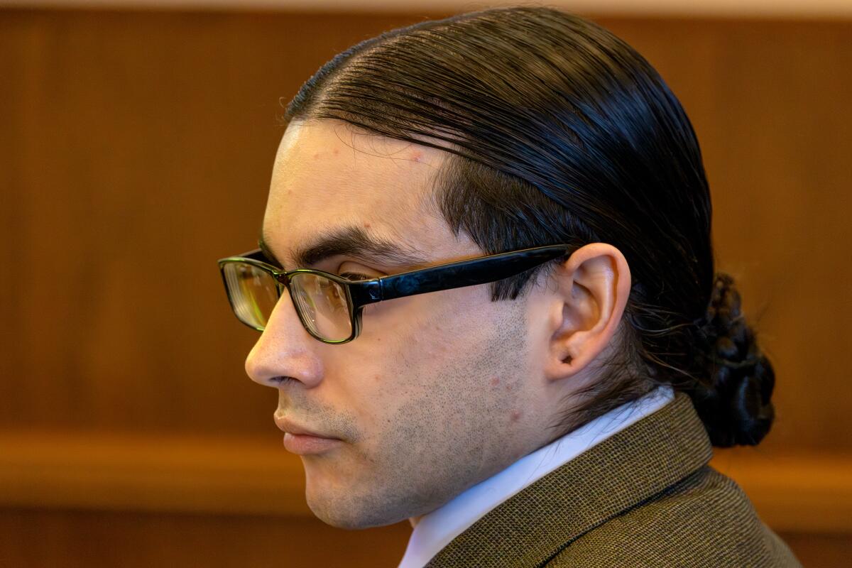 Marcus Anthony Eriz at the start of his murder trial at the Santa Ana Central Courthouse.