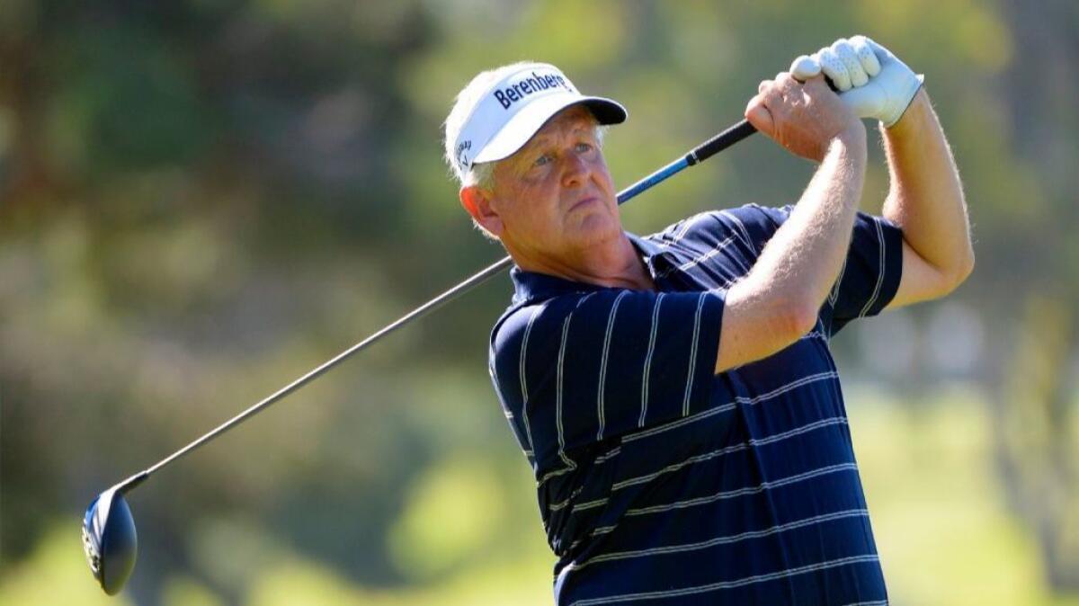 Colin Montgomerie of Scotland takes a tee-shot on the second hole of the final round of the Toshiba Classic on Oct. 9.