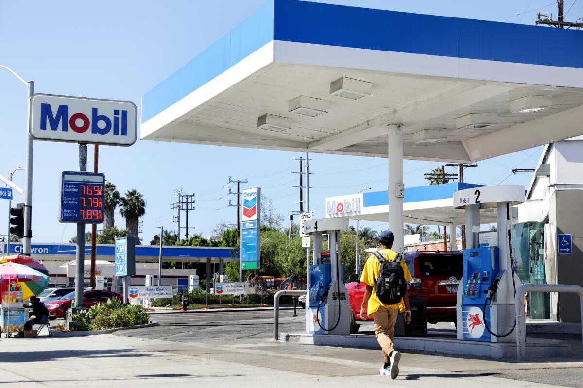 A gas station on Santa Monica Boulevard owned by Charles Khalil.