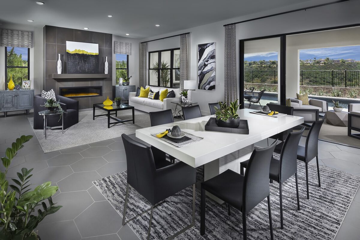 Vista Del Mar in Pacific Highlands Ranch has single-family homes with Irving Gill-inspired architecture and open floor plans ranging from approximately 3,903-4,508 square feet.