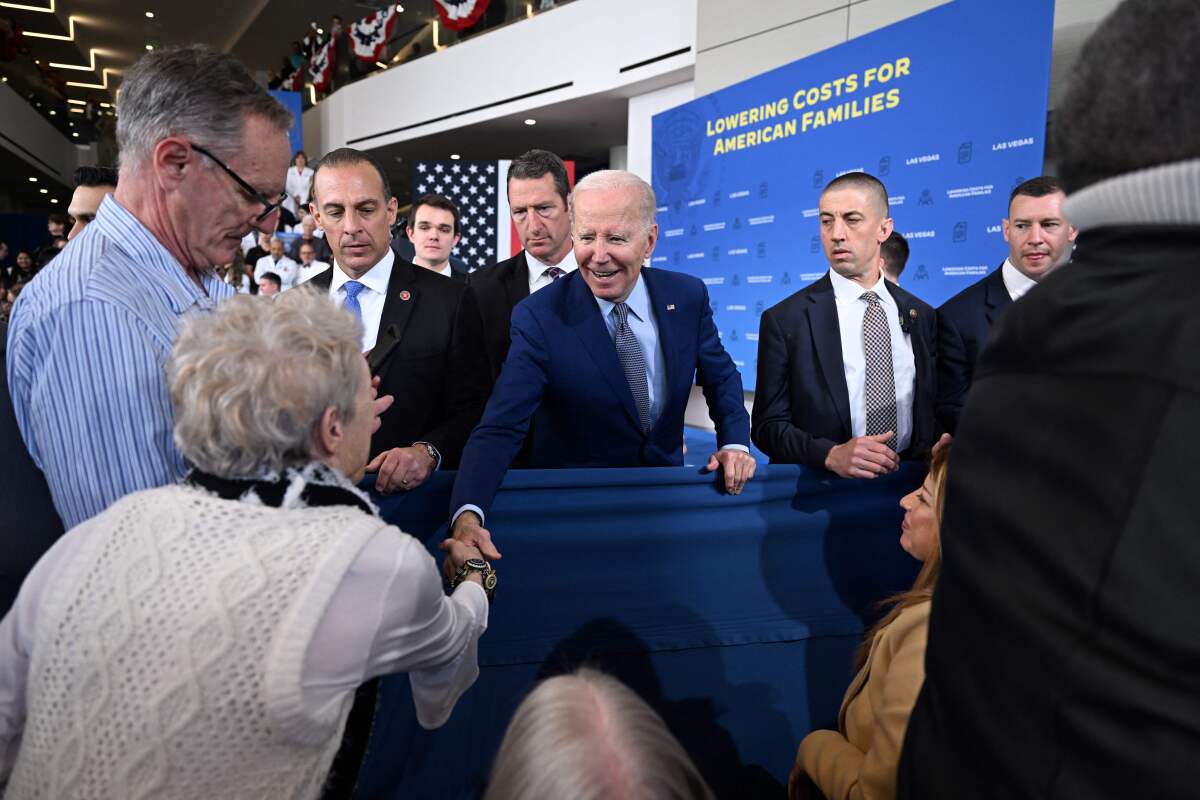 President Biden speaks during a campaign event last week at the Washoe County Democratic Party office in Reno, Nev.
