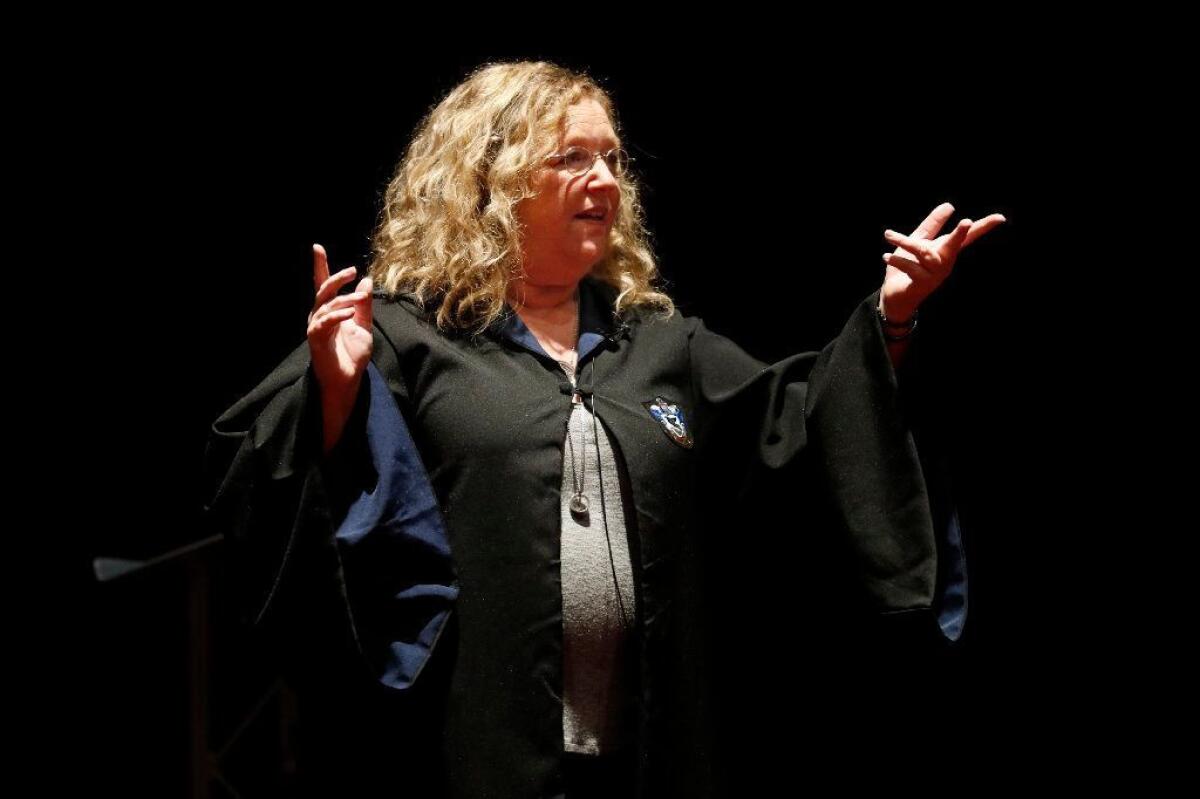 Professor Janet Batchler addresses her class at the USC School of Cinematic Arts.