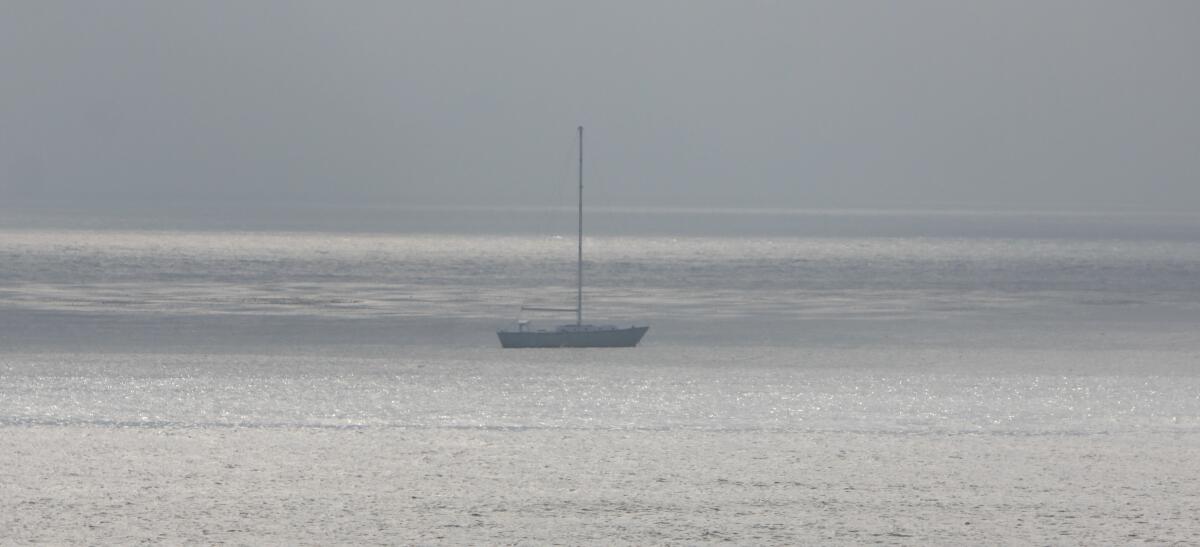 The boat anchored off Bird Rock, pictured Nov. 3, is inhabited by its owner, according to San Diego lifeguards.