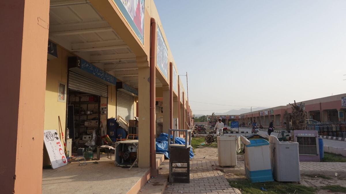 A new, much smaller market the military has constructed to replace the baazar destroyed in Mir Ali.