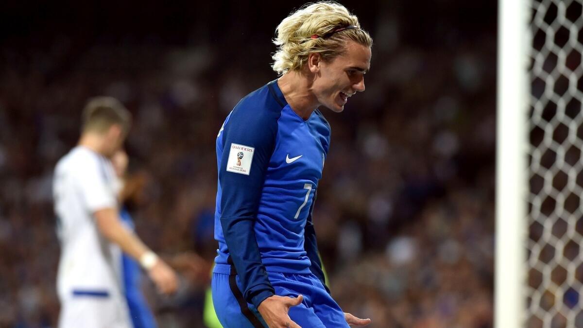 Forward Antoine Griezmann and France will look to rebound in World Cup qualifying this weekend after a frustrating 0-0 draw against Luxembourg on Sept. 3.