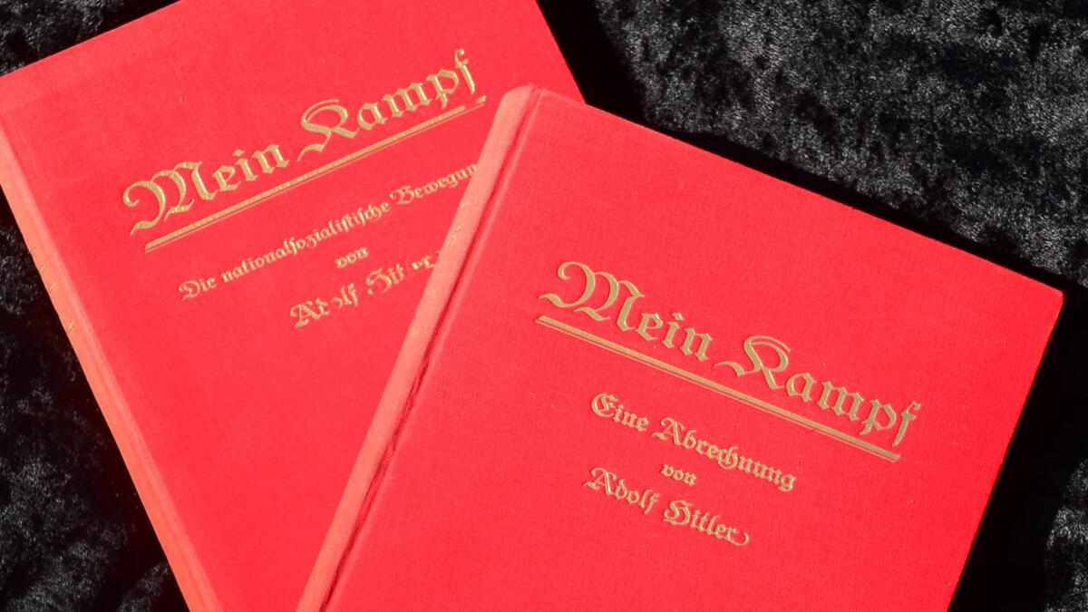 Original copies of "Mein Kampf" by Adolf Hitler. A new edition is set for release in Germany for the first time since WWII.