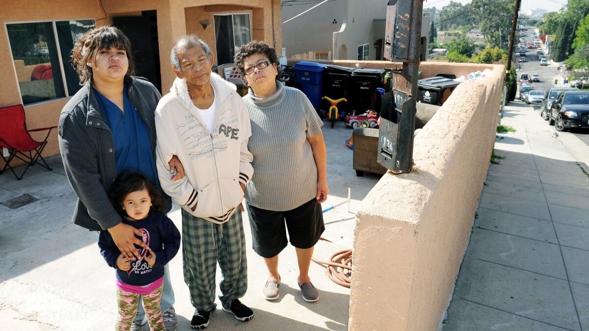 A family in the process of being evicted from their Echo Park home, after 32 years in the neighborhood, on March 15, 2015.