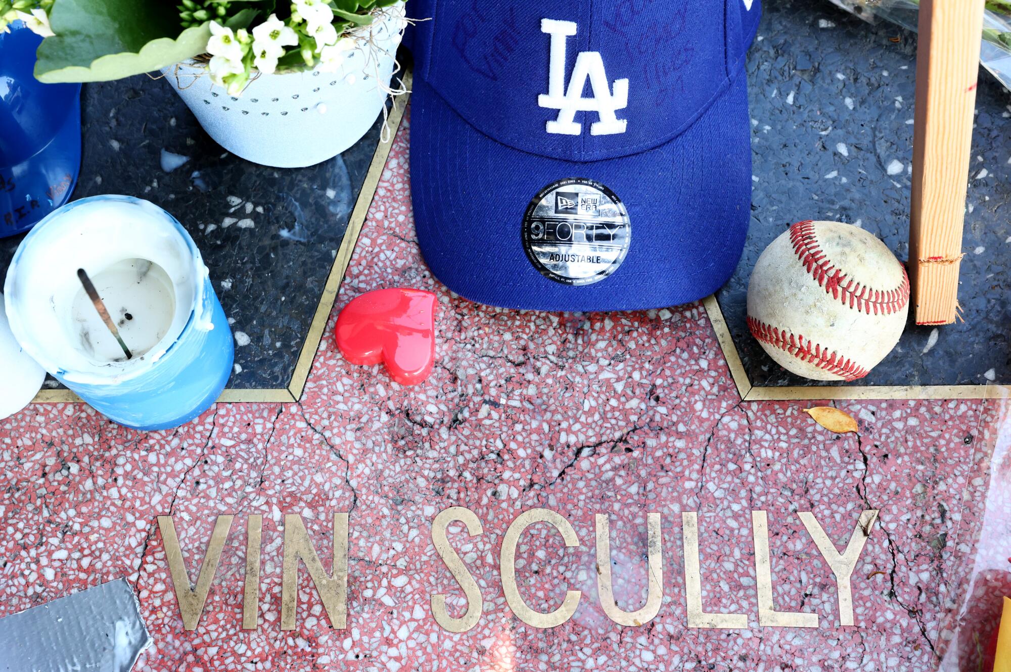 Mementos rest at Scully's Hollywood Walk of Fame star