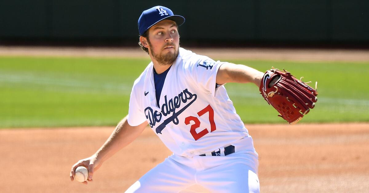 Dodgers introduce Trevor Bauer with 3-year deal – KXAN Austin