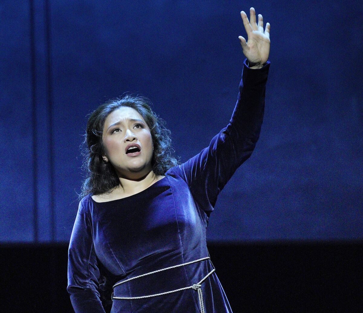 Guanqun Yu as Leonora in Los Angeles Opera’s production of Verdi’s “Il Trovatore”