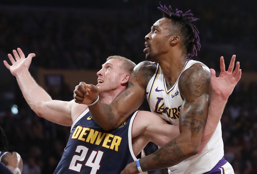 With Lebron James Injured Lakers Fall To Nuggets For Third Consecutive Loss Los Angeles Times
