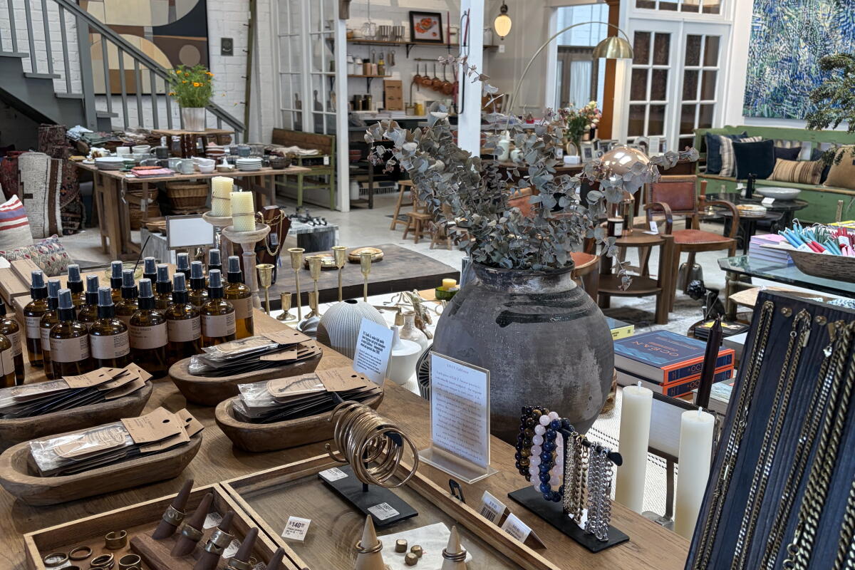 Home goods and accessories in a shop