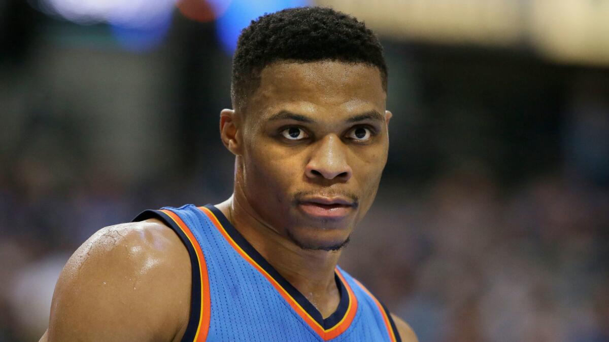 Oklahoma City Thunder guard Russell Westbrook is averaging a triple-double for the season.