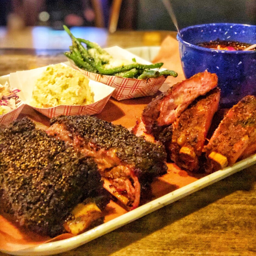 A BBQ meal fit for a king and queen at Grand Ole BBQ in Flinn Springs.