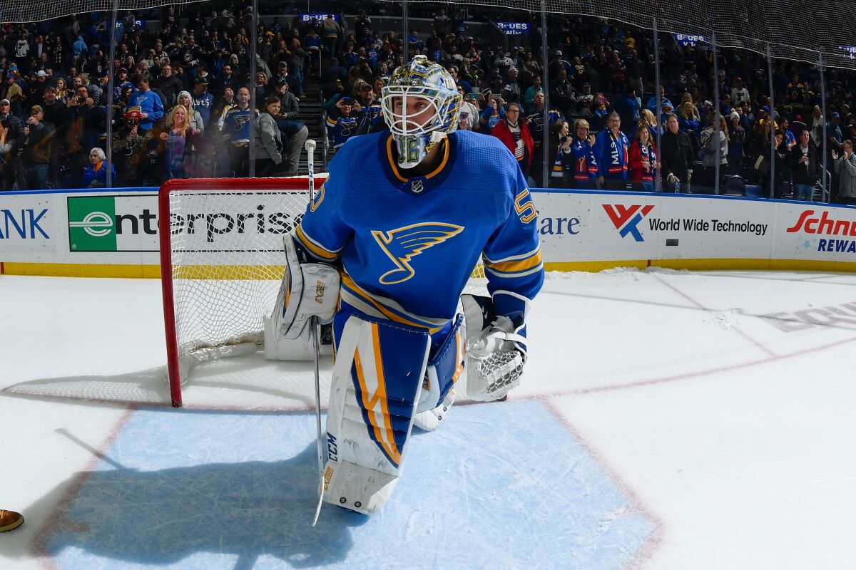 St. Louis Blues goaltender Jordan Binnington played a decisive role in helping the team capture its first Stanley Cup title in June.