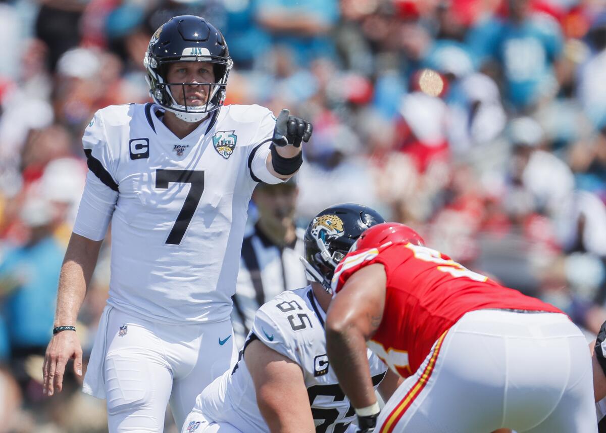 Nick Foles will be back as the Jacksonville Jaguars' starting quarterback Sunday in Indianapolis. (Photo by James Gilbert/Getty Images)