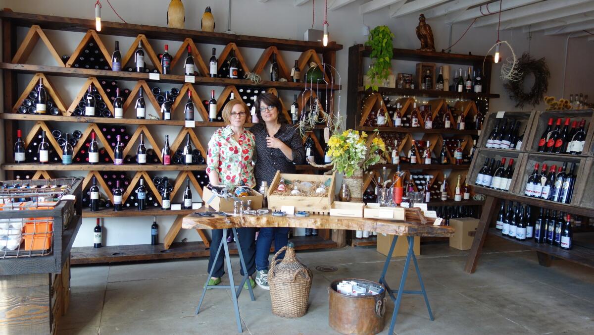 Owners Marissa Mandel and Lauren Johnson at their Culver City wine and spirits shop Bar & Garden.
