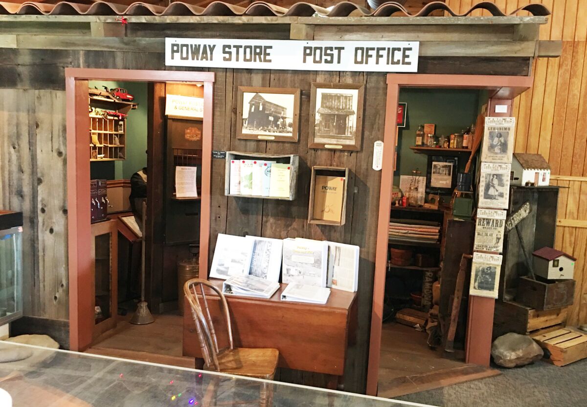 A museum display showing what Poway’s early general store and post office looked like.