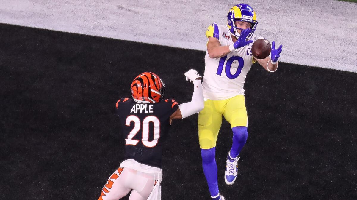 Super Bowl 2022: Rams' Cooper Kupp tries to get Bengals' Eli Apple