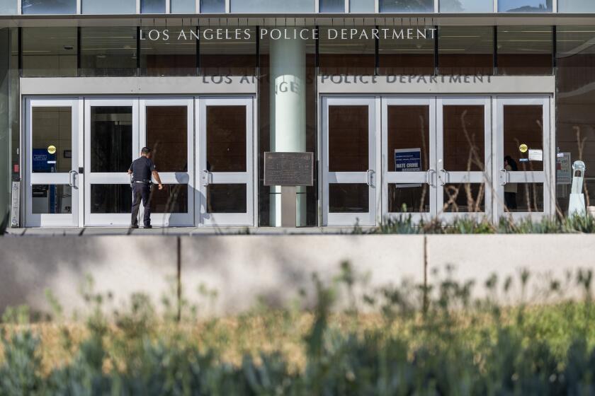 LOS ANGELES, CA - AUGUST 06: Los Angeles Police Department headquarters file photo. Photographed in downtown in Los Angeles, CA on Tuesday, Aug. 6, 2024. (Myung J. Chun / Los Angeles Times)