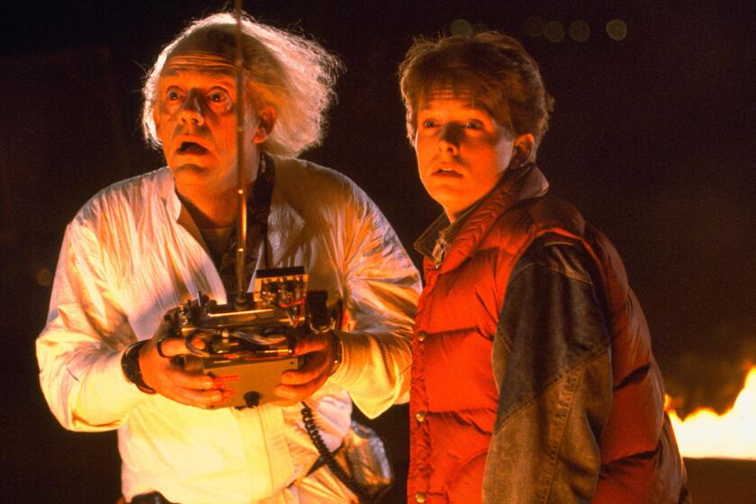 Christopher Lloyd and Michael J. Fox in the 1985 film "Back to the Future."
