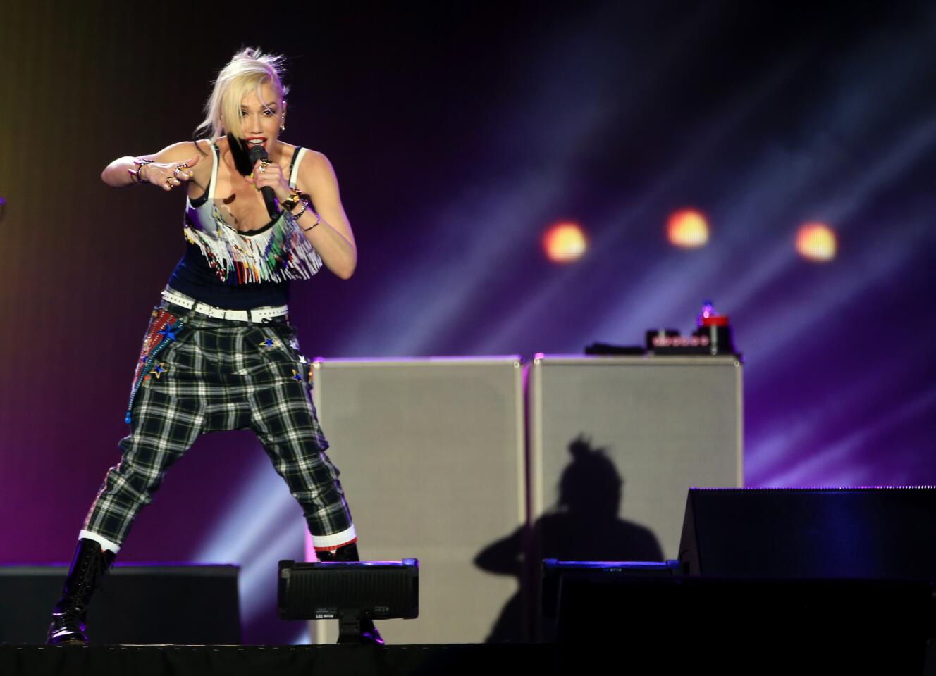 LAS VEGAS, NV - MAY 08: Musician Gwen Stefani of No Doubt performs onstage during Rock In Rio USA at the MGM Resorts Festival Grounds on May 8, 2015 in Las Vegas, Nevada. (Photo by Christopher Polk/Getty Images) ** OUTS - ELSENT, FPG - OUTS * NM, PH, VA if sourced by CT, LA or MoD **