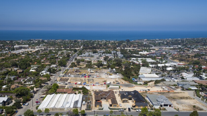 The new Blue Crest luxury single- and two-story homes under construction in Encinitas are selling from $1.7 million.