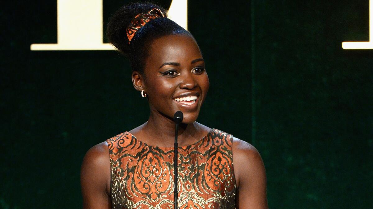 Lupita Nyong'o speaks onstage during the 23rd annual Elle Women in Hollywood Awards at the Four Season Hotel in Beverly Hills on Oct. 24.