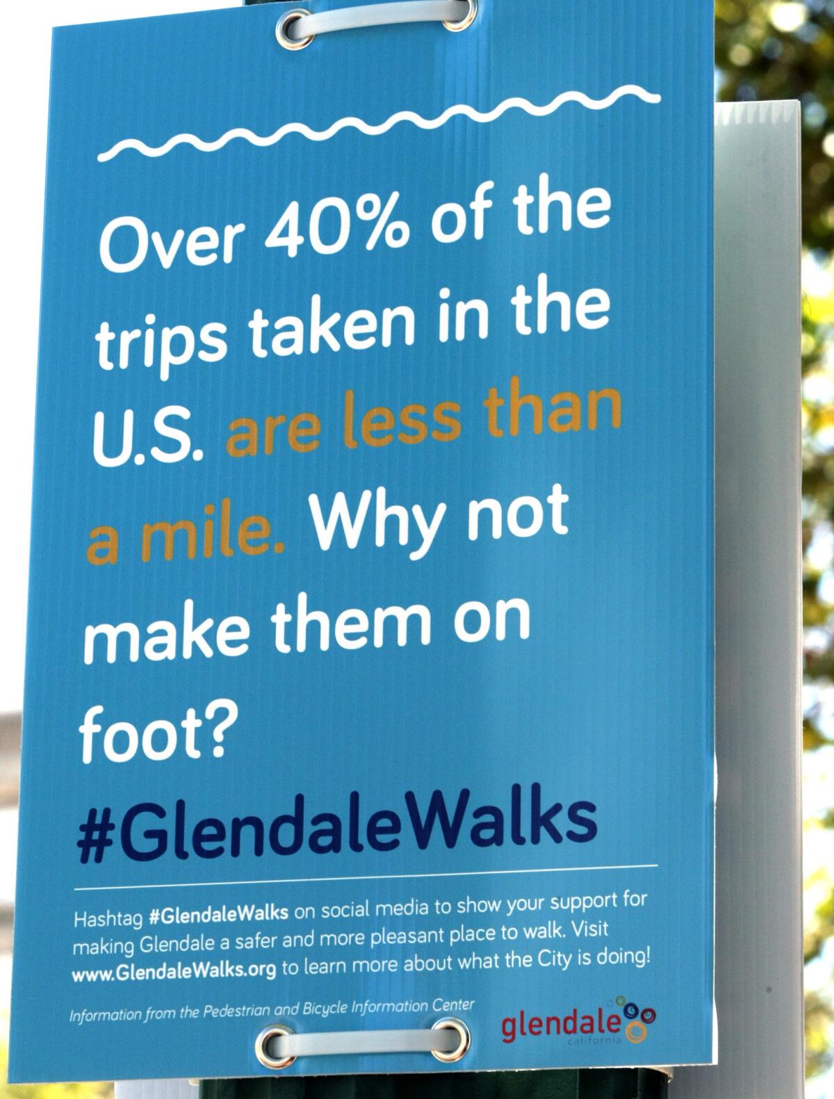 One of 50 new signs that encourage people to walk and direct walkers to local landmarks.