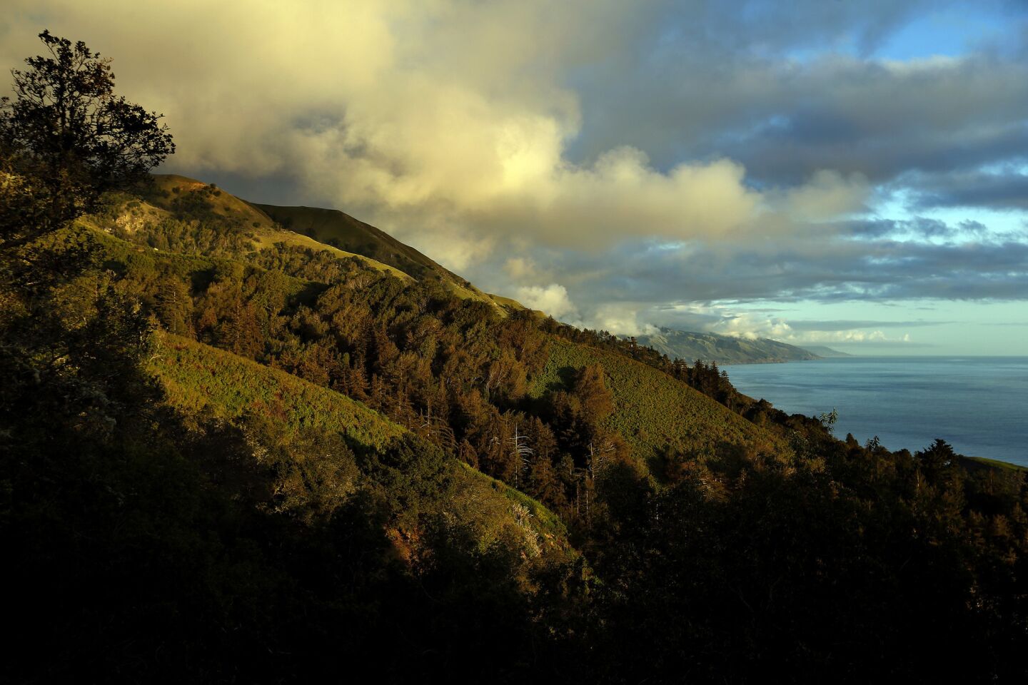 Clouds roll in over a section of hillside above the Ventana Inn in Big Sur on March 4, 2017. The area has been isolated since winter rains closed a stretch of Highway One.