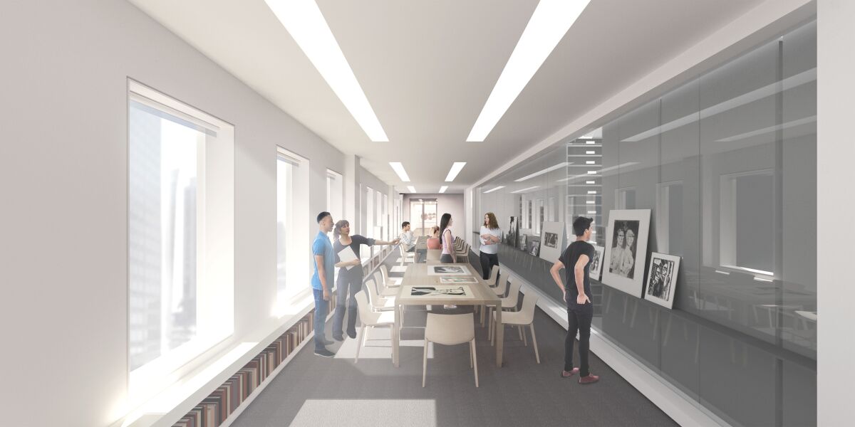 A rendering shows the new study-storage facility being built for the Hammer Museum's Grunwald Center for the Graphic Arts