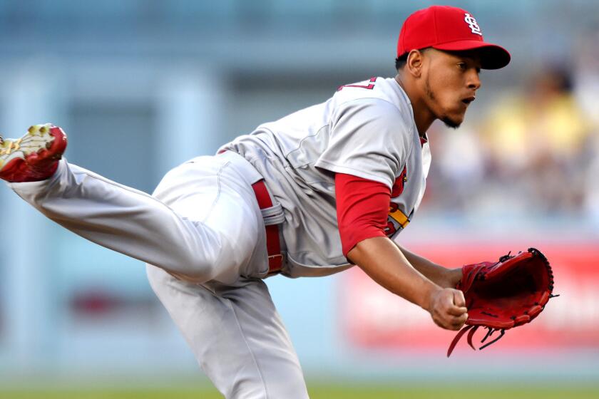 Cardinals starter Carlos Martinez had a career-high 11 strikeouts in seven innings against the Dodgers on June 5.